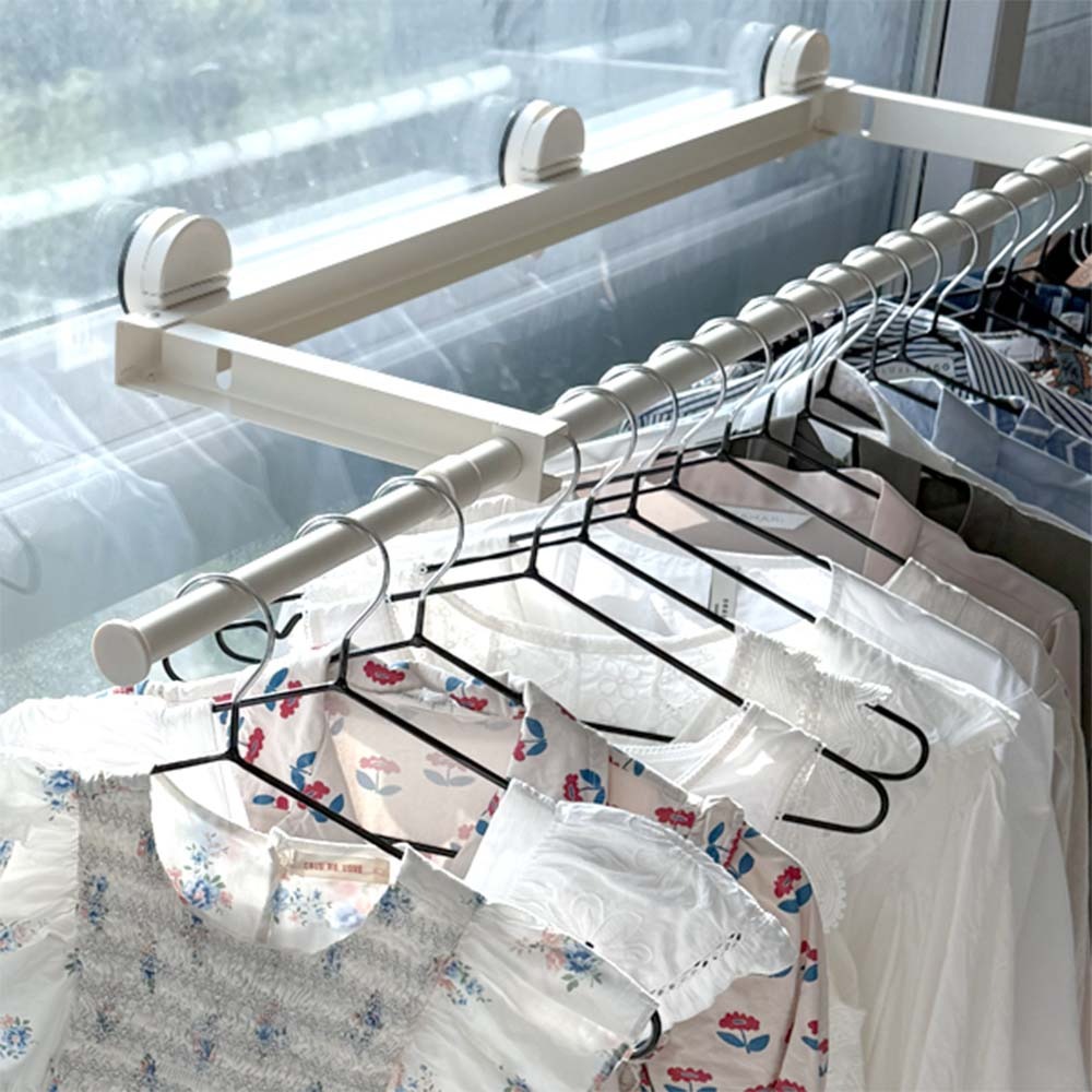 원룸만들기 길이조절 부착 폴딩건조대 - 위시버킷