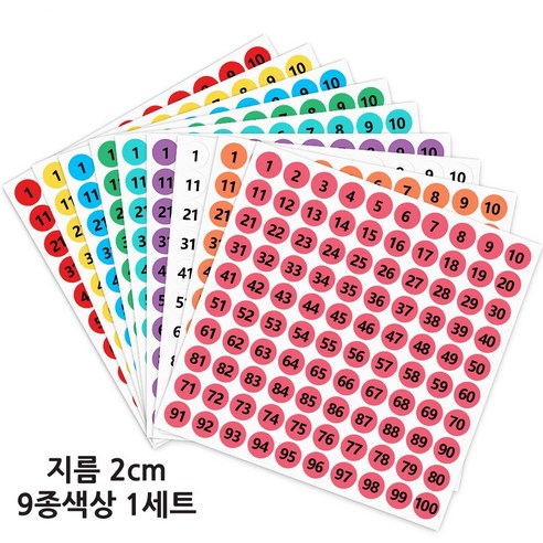바이트 바이트 숫자 컬러 스티커 - 라벨스티커 | 쿠팡 - 위시버킷