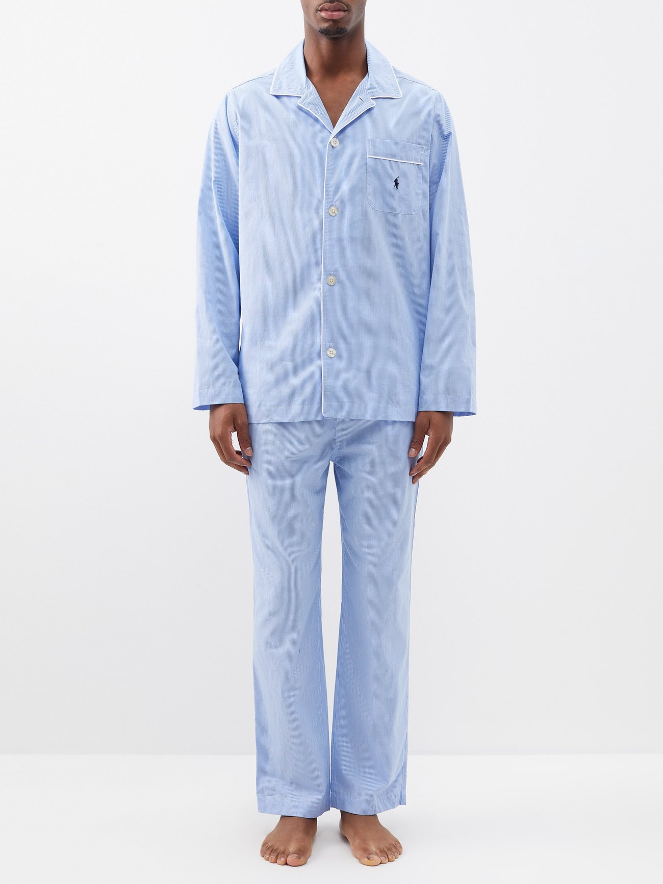 폴로 랄프 로렌 Logo-embroidered gingham cotton pyjamas - 위시버킷
