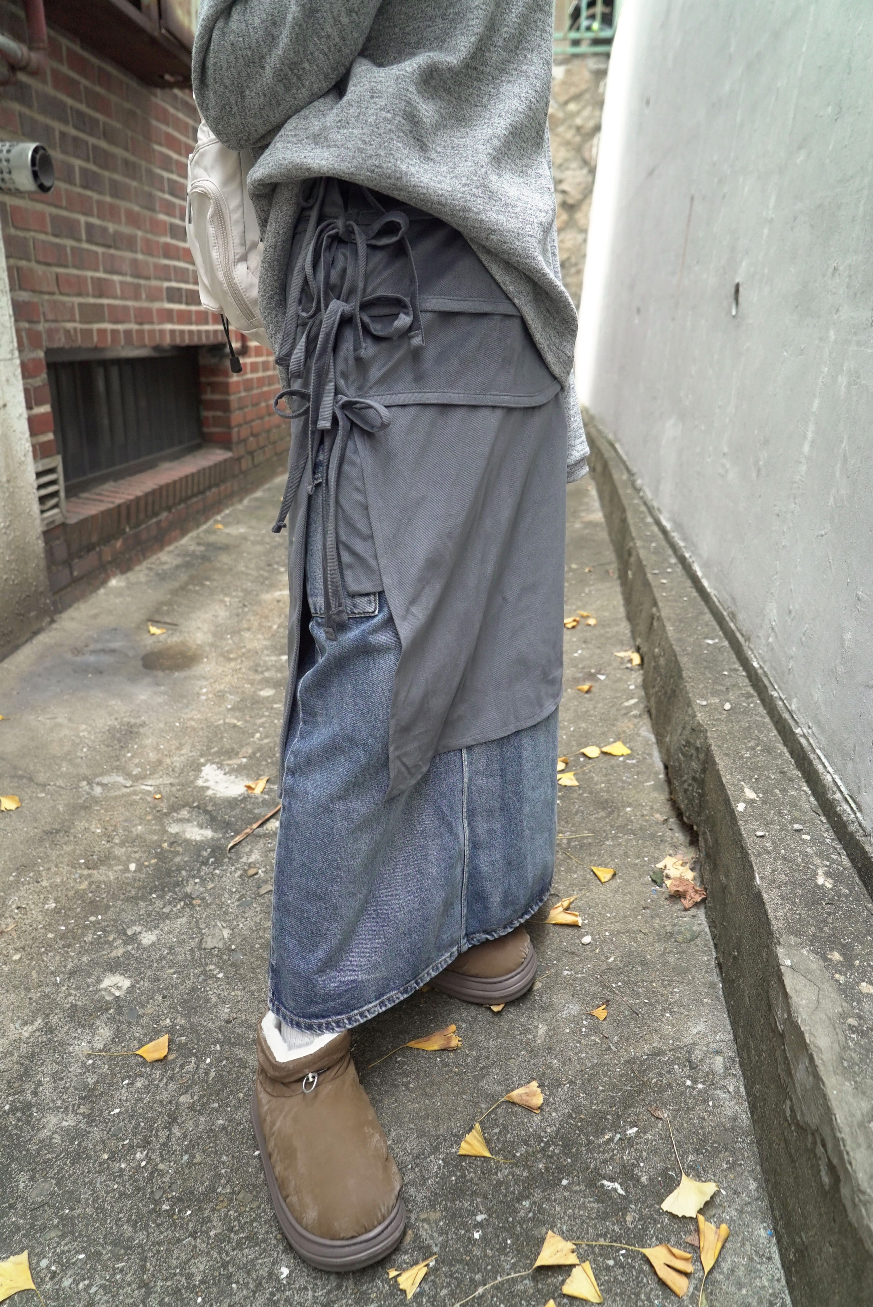 하디러기지 velour wrap skirt 위시버킷