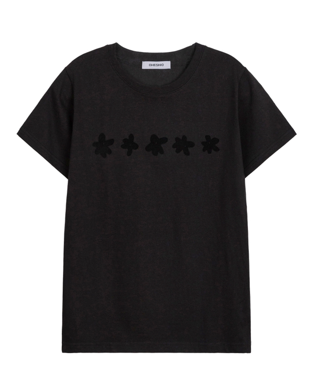 flower-standard-t-shirt-black