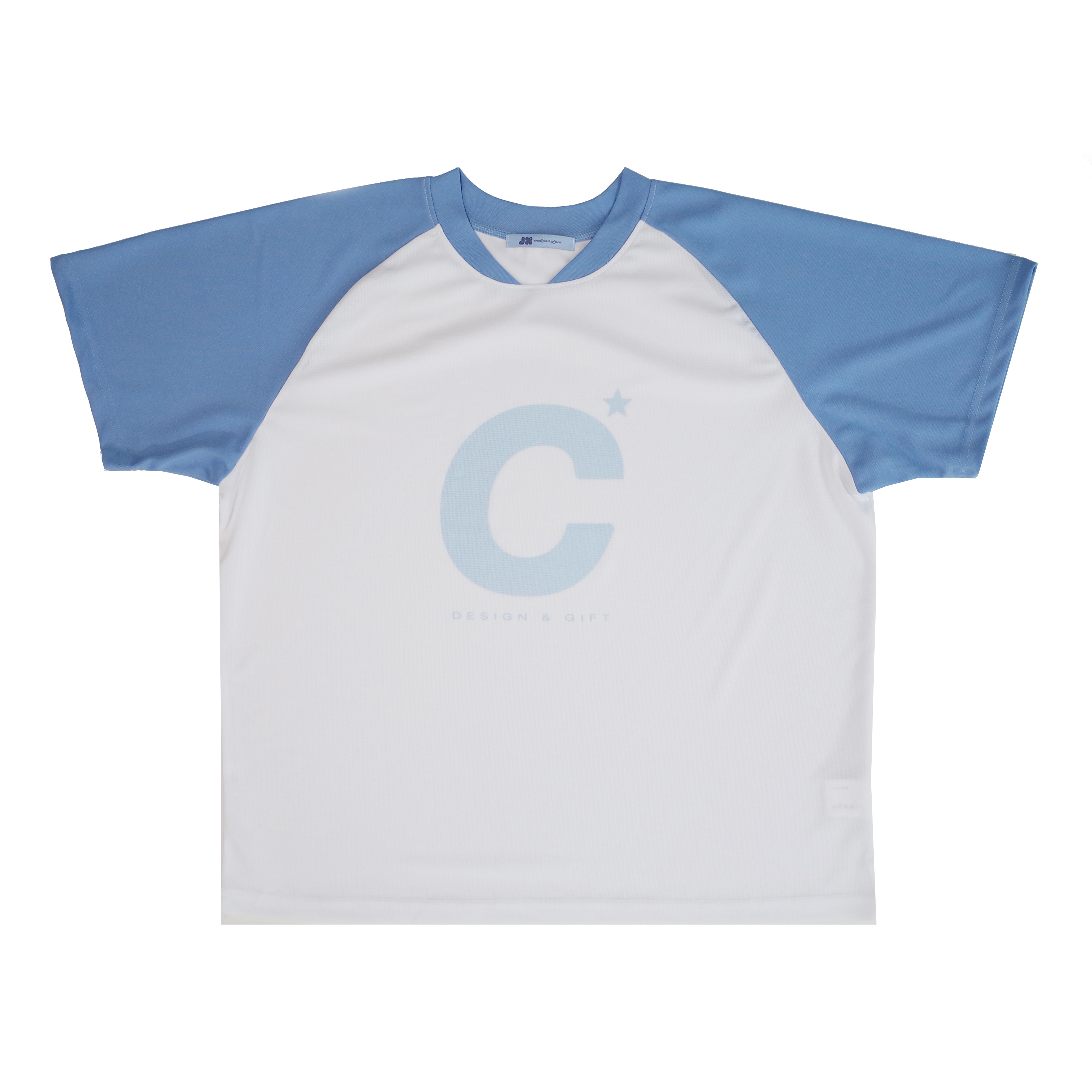 지초이 [JX] C☆ RAGLAN T-SHIRT (WHITE/BLUE) - 위시버킷