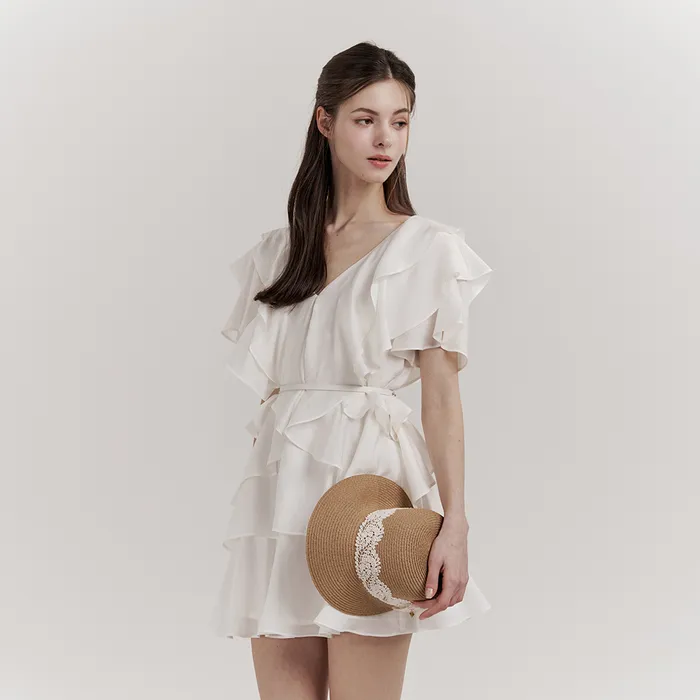 그레이스유 Sofia Ruffle One-piece (Ivory) - 위시버킷