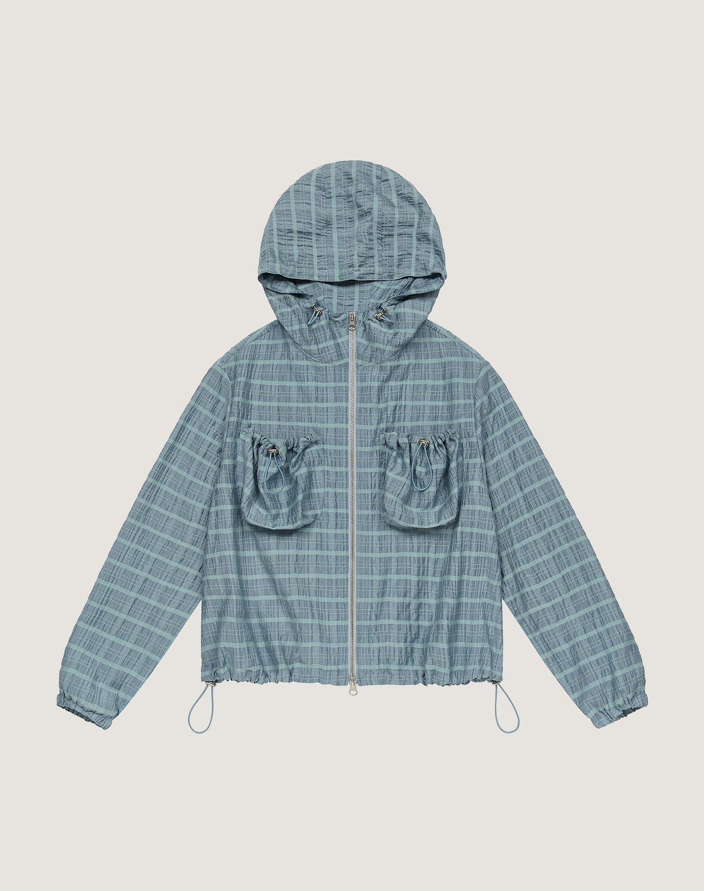 헤니트 String Pocket Hoodie Jacket (Sky Blue) - 위시버킷