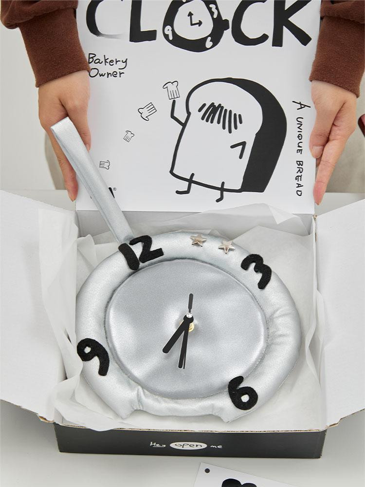 수심 수심 Cookie Clock(3 color) 쿠키 알람 시계 실버 유니크 원형 벽걸이 - 위시버킷