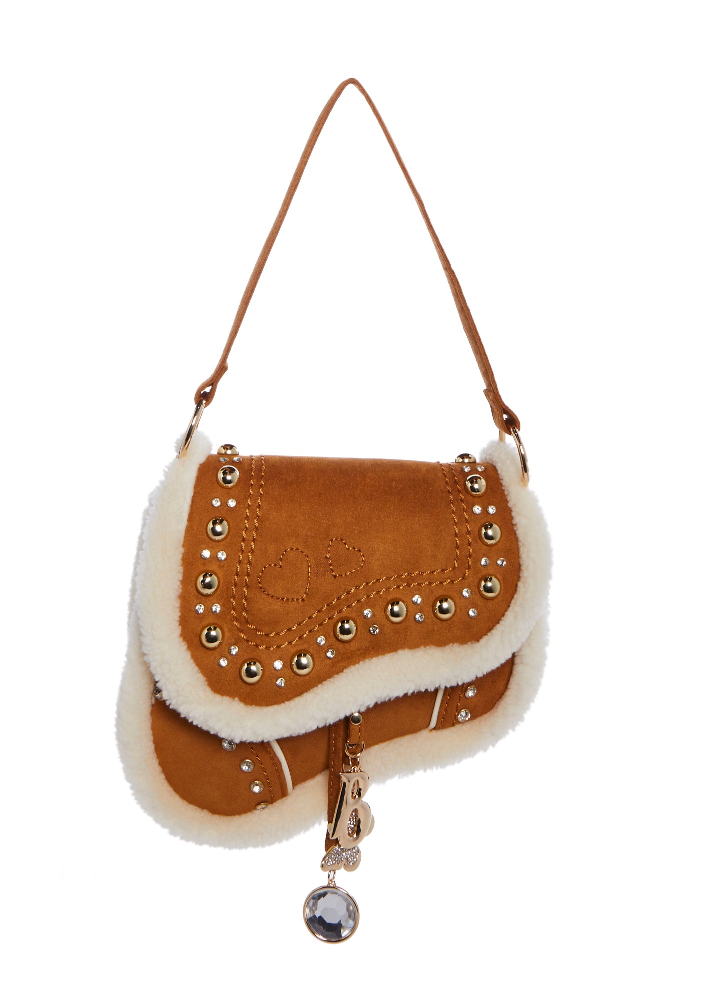 돌스킬 Livin' It Up Studded Saddle Bag Brown ONE SIZE 위시버킷