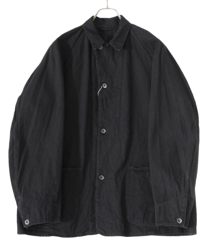 COMOLI DENIM LEATHER WORK JACKET Denim Work Jacket