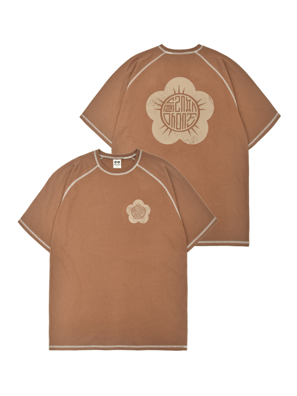 카트리지서비스 Stamp Logo Raglan S/S - Brown - 위시버킷