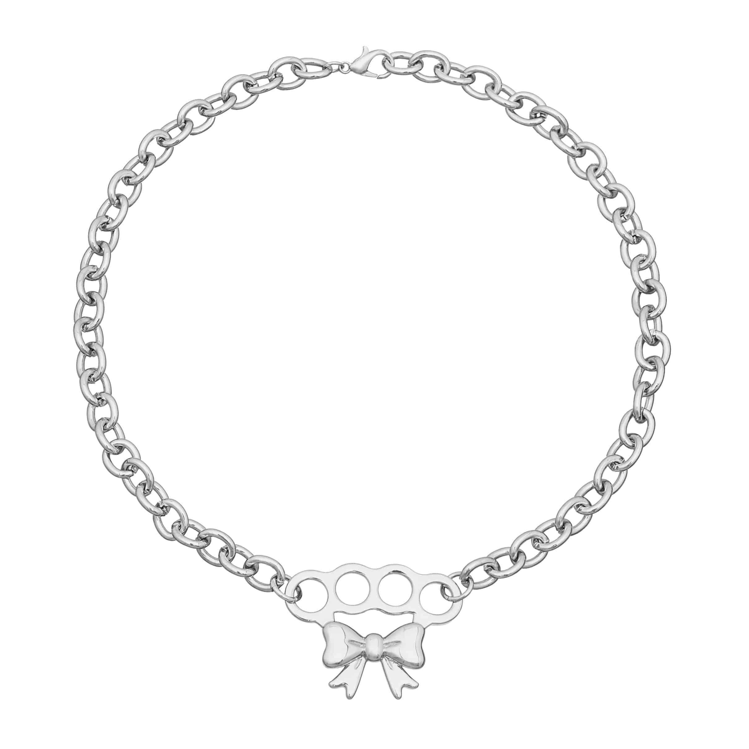 에브리벌스데이 Ribbon knuckle chain necklace - 위시버킷