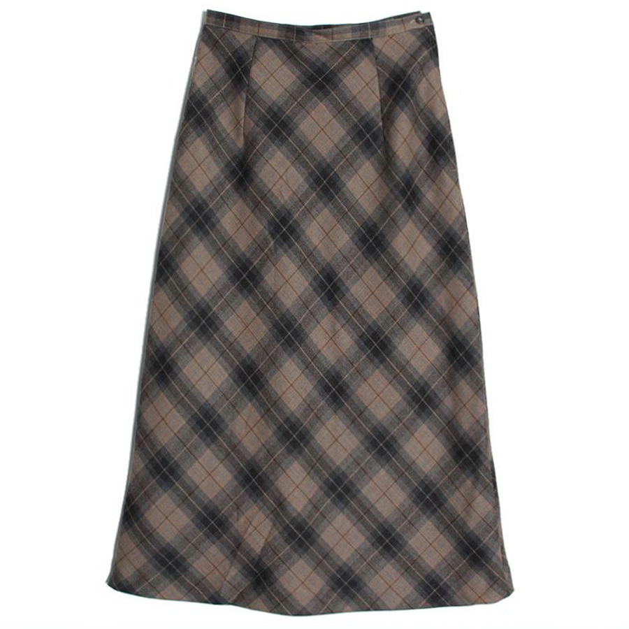 NURI Wool Check Skirt