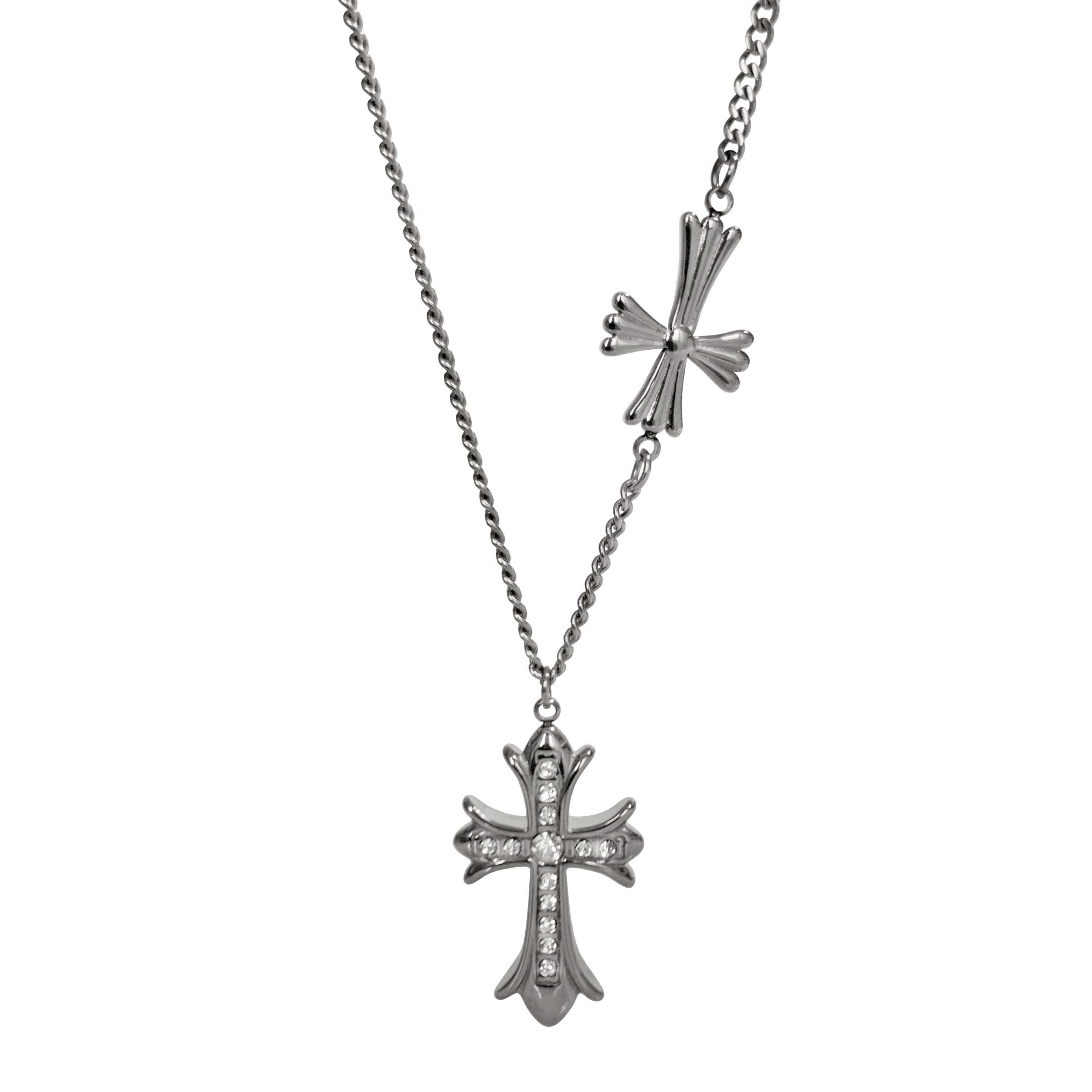 오퓨즈 double cross necklace - 위시버킷