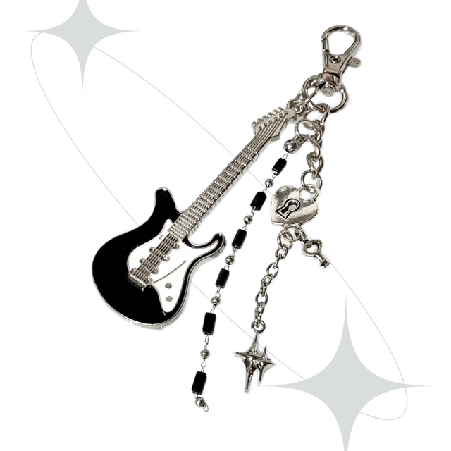 도우 [제작] Black+kitsch Rock star keyring 하이틴 키치 기타키링 베이스키링 위시버킷