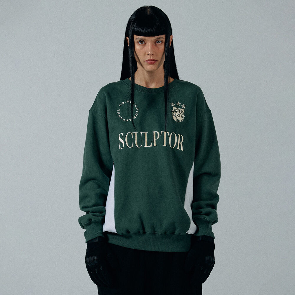 스컬프터 Sports Color Block Sweatshirt D.Green 위시버킷