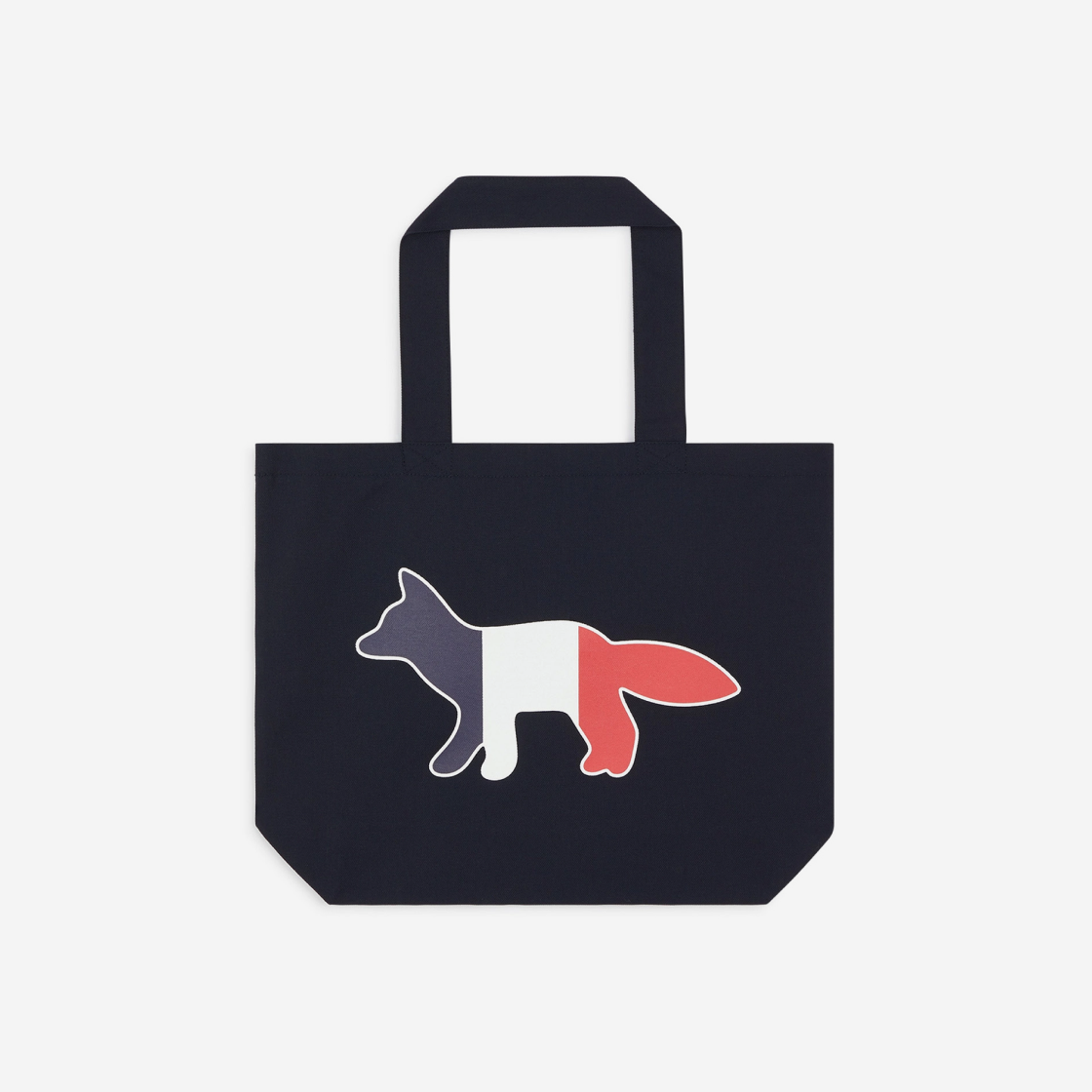메종 키츠네 Maison Kitsune Tricolor Fox Tote Bag Navy - 위시버킷