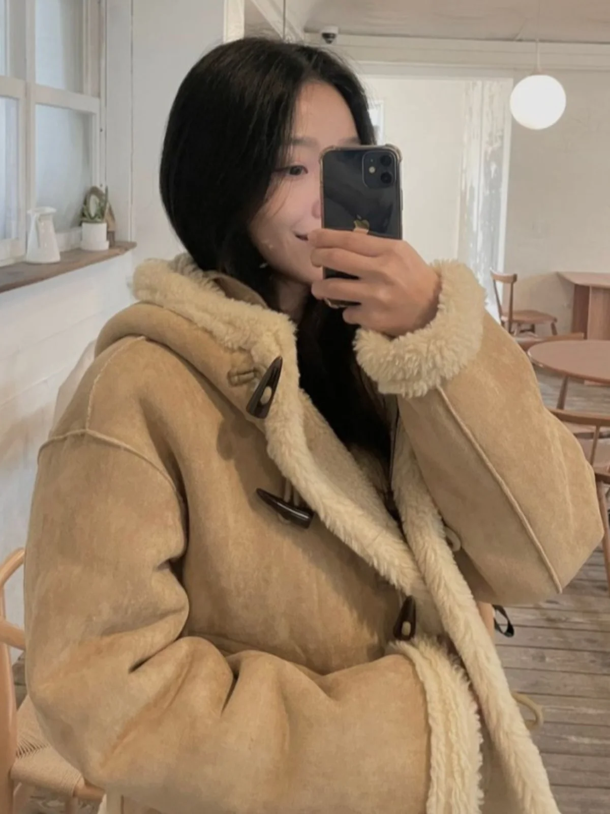 SHEIN Cappotto Imbotto Con Cappuccio, Orlo Soffice E Effetto - Foto 4