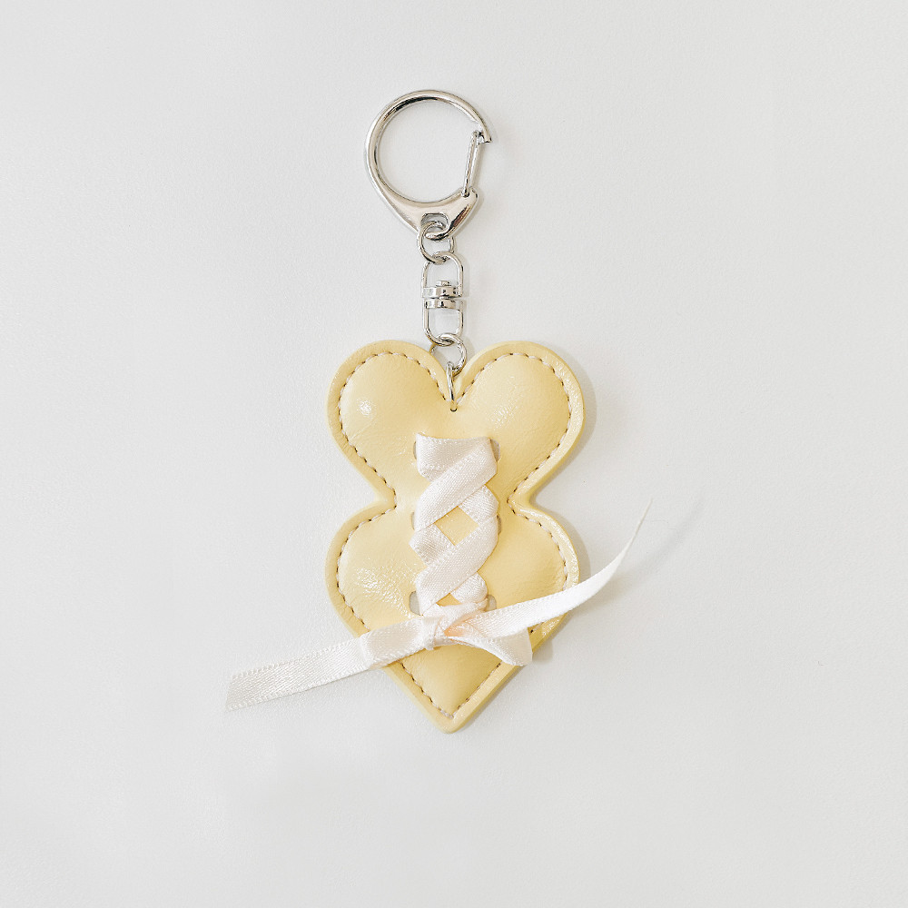 두마딴 [두마딴] 더블하트 키링 버터 Double heart keyring_butter - 위시버킷