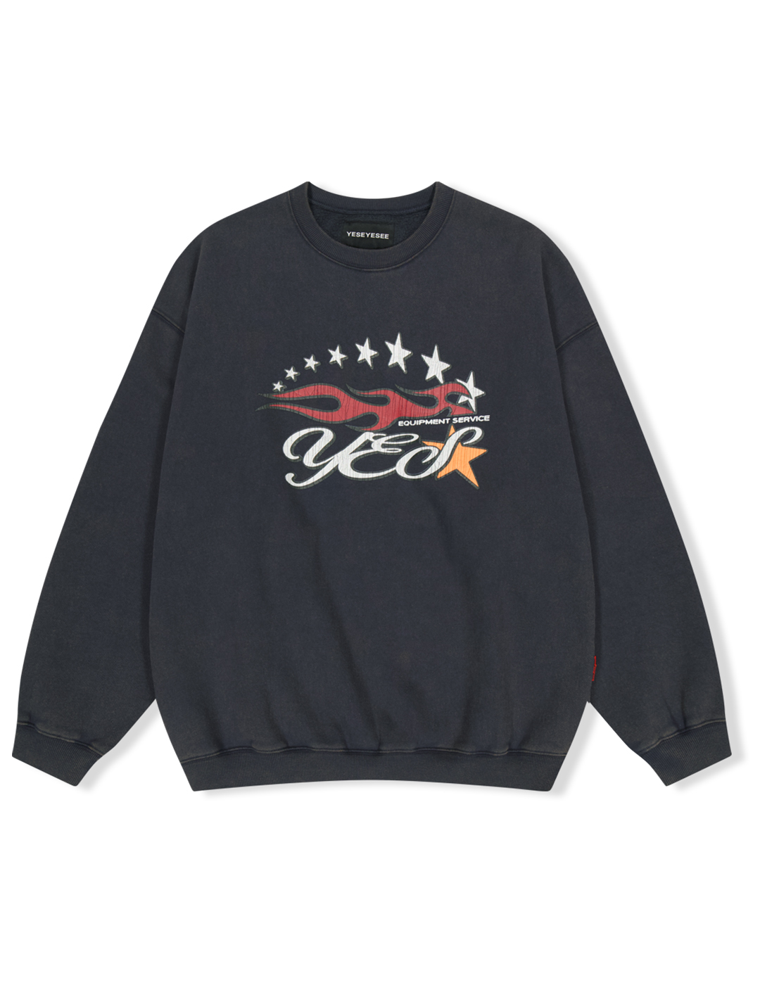 [YESEYESEE]★Y.E.S Cracked Flame Logo Sweatshirt Y.E.S Cracked Flame Logo Sweatshirt Smoky Blue - 감도 깊은