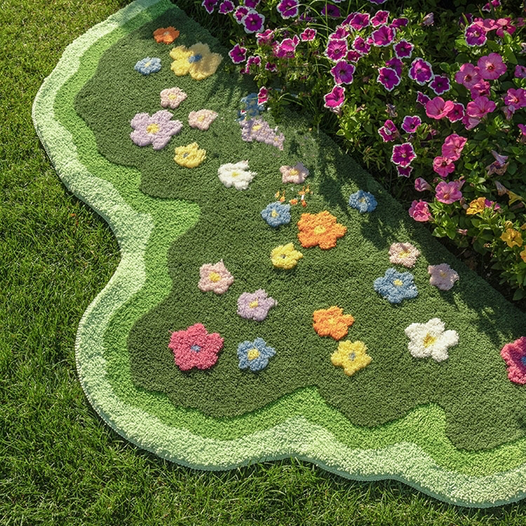 쏠띵즈 Flower Kitsch Rug 가든 플라워 키치 러그 - 위시버킷