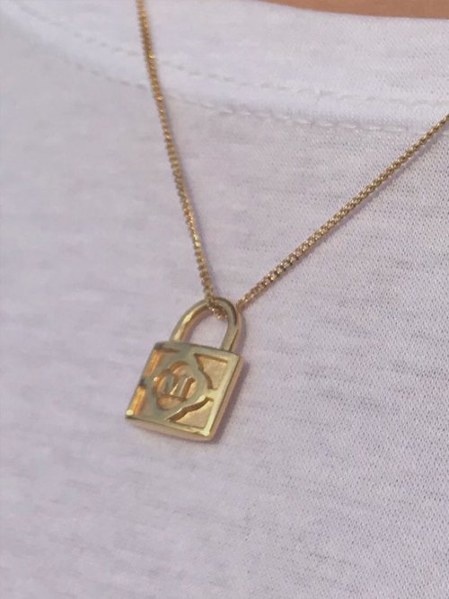 마호가니 PADLOCK INITIAL NECKLACE 위시버킷