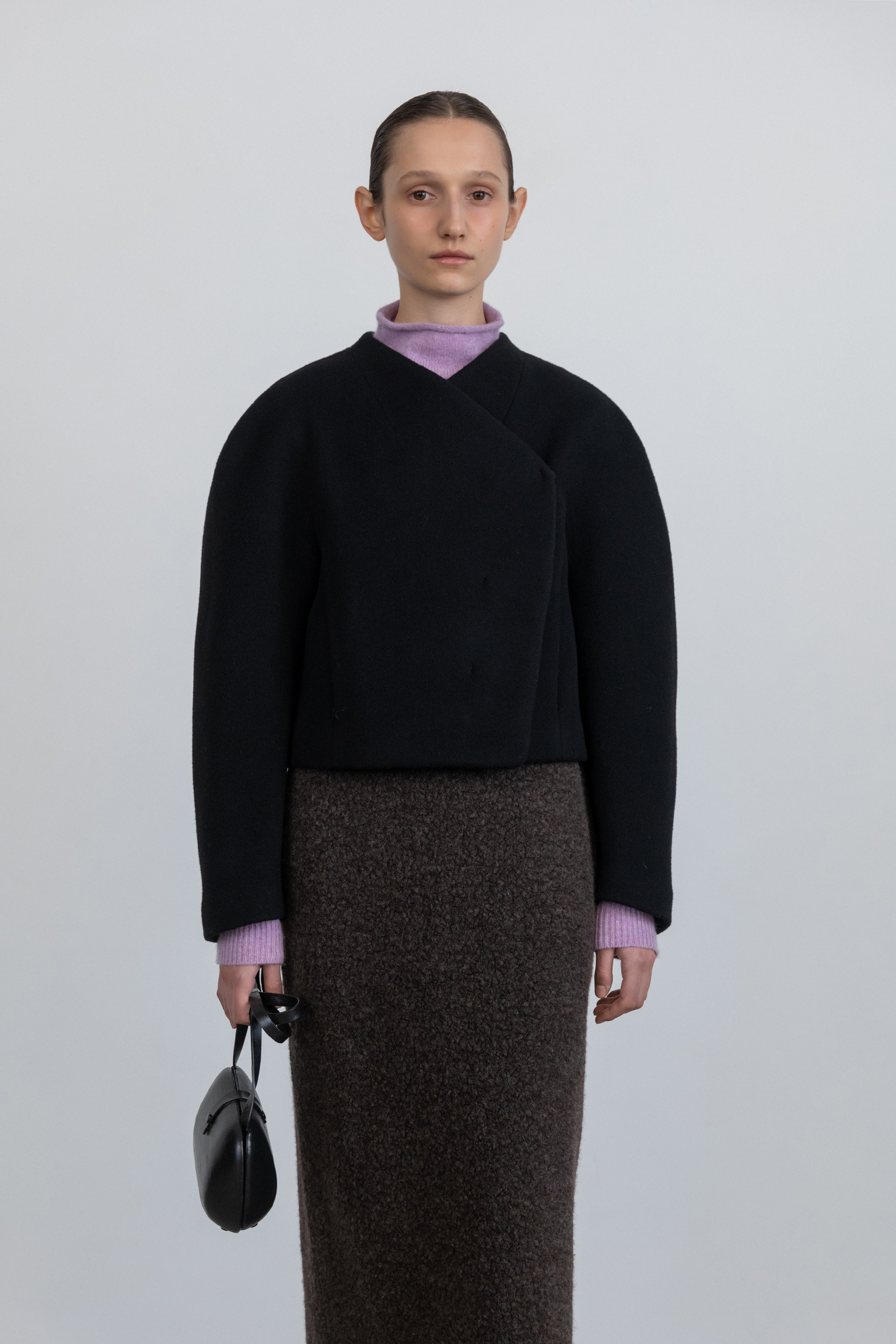 로웨 Signature Volume Cashmere Blended Wool Jacket Black Photo Inspiration