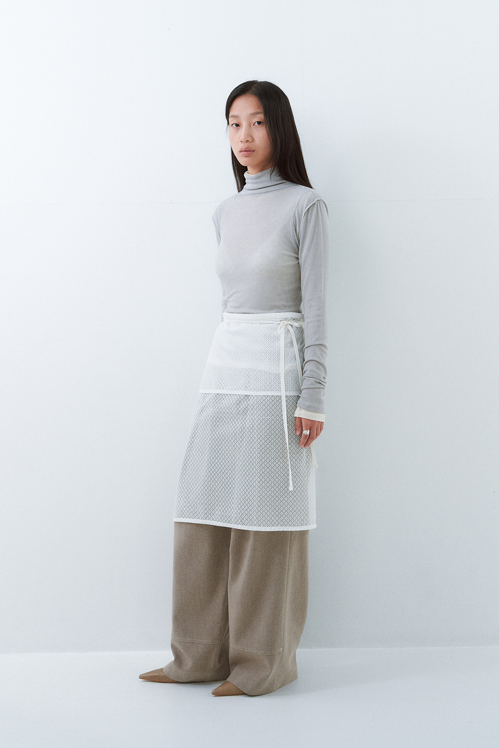 오스더 DOUBLE LAYER SKIRT (WHITE) - 위시버킷