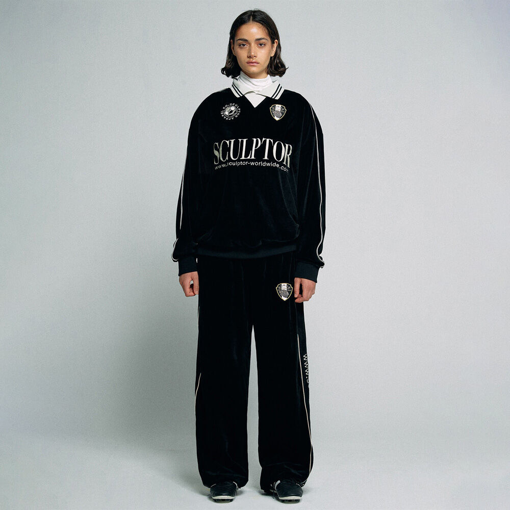 스컬프터 Velour Soccer Jersey Black 위시버킷
