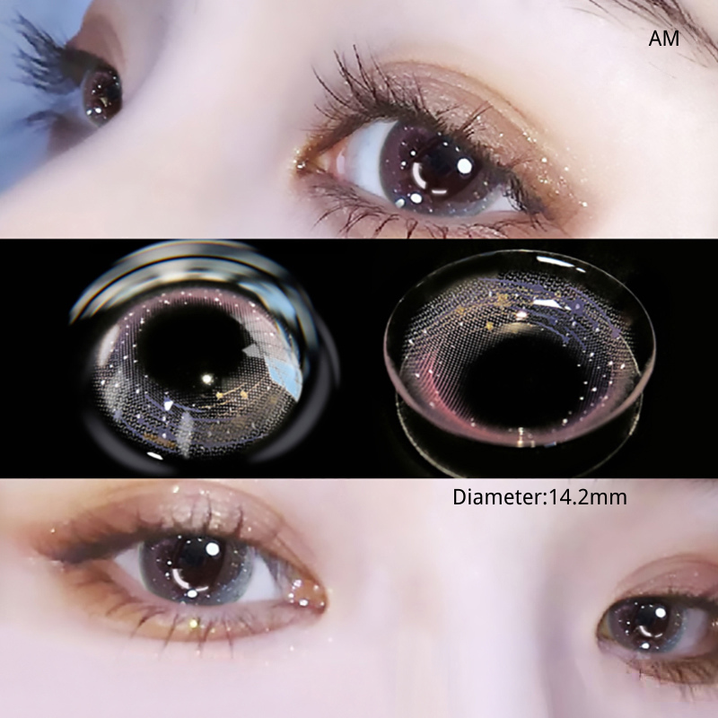 페이버렌즈 Star Travel Purple Gray Contact Lenses(6 months wear) - 위시버킷