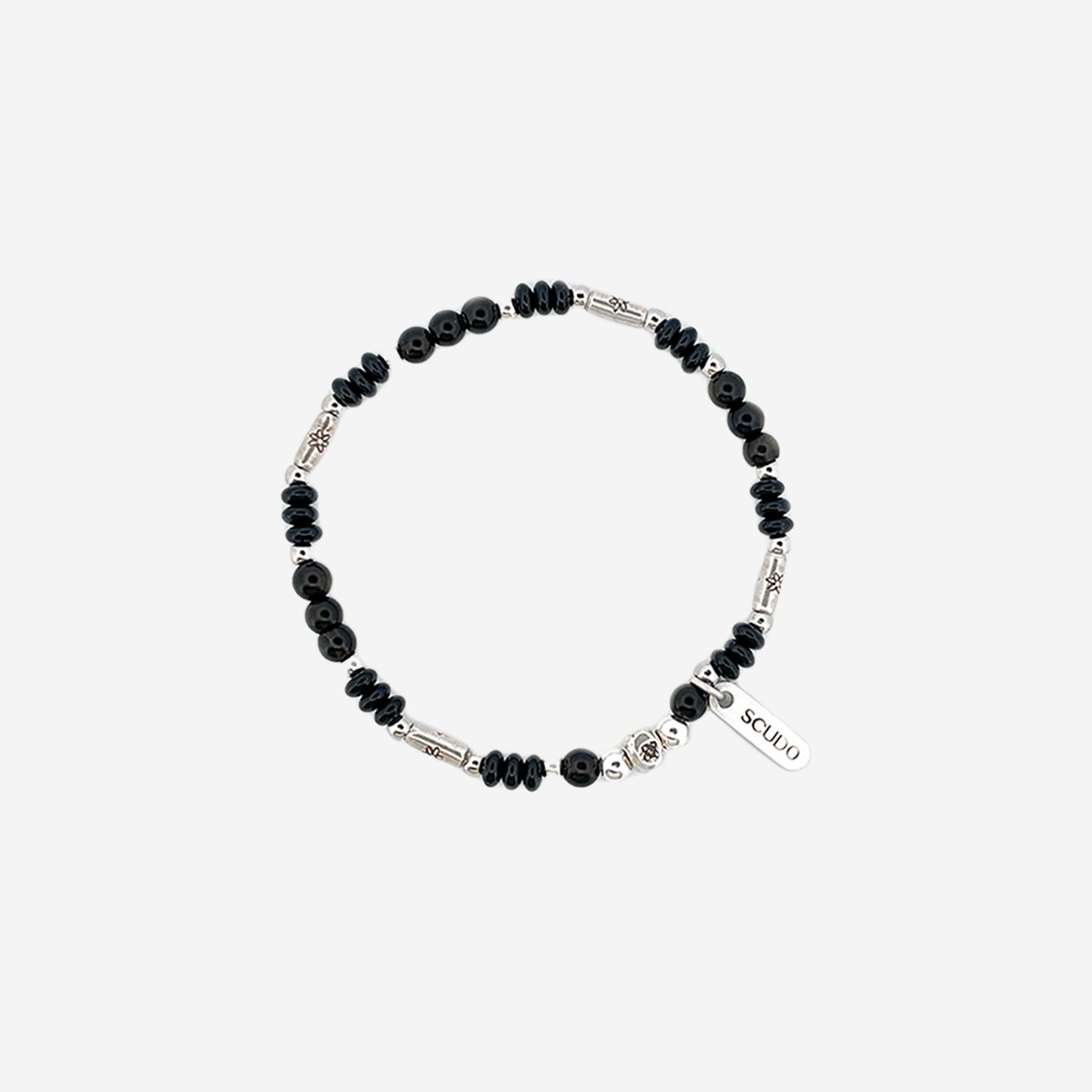 [SCUDO] 25SS-Ethnic Obsidian Onyx Karen 韓国 ブレスレット 스쿠도 Scudo Ethnic Obsidian Onyx Karen Beads Bracelet